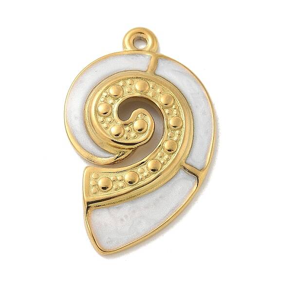 304 Stainless Steel White Enamel Pendants