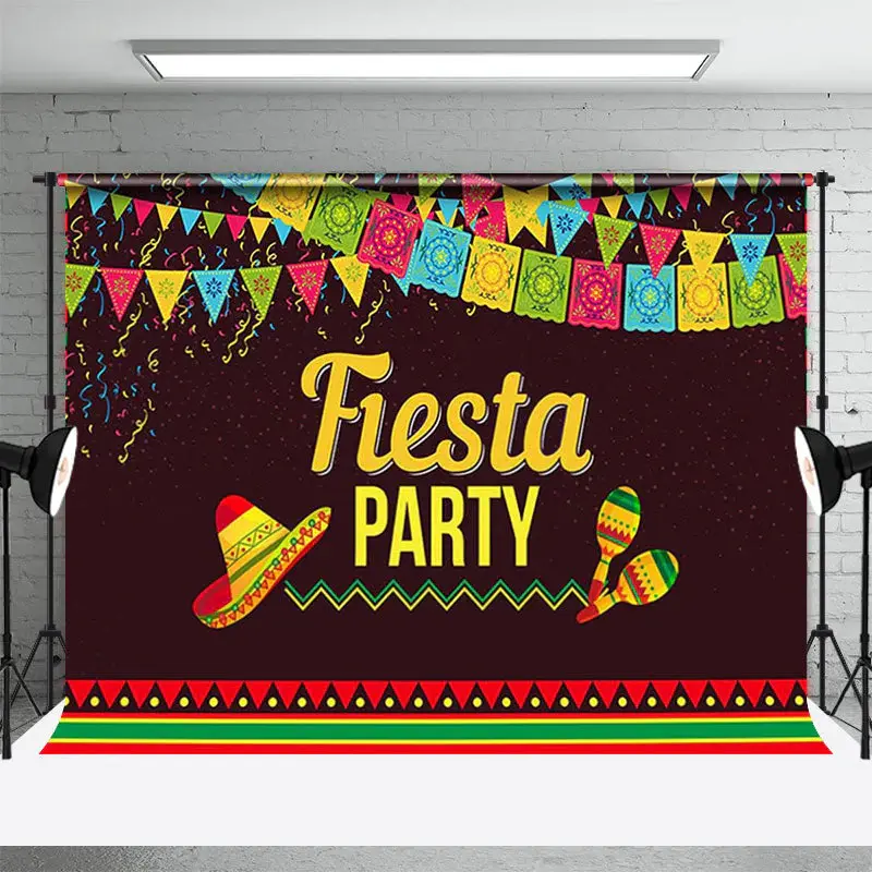 Fiesta Party Floral Mexican Theme Party Backdrop - Aperturee