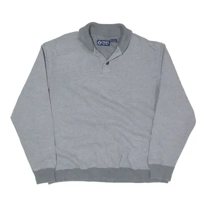 CHAPS Sweatshirt Grey Collared Mens XL