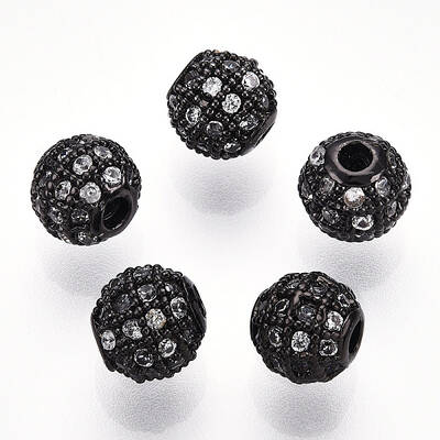 Rack Plating Brass Cubic Zirconia Beads