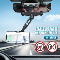 Car phone holder 360 Degree RearviewMirror Phone Mount, 2024 New cell phone holders for car , Rotatable Retractable phone sta...