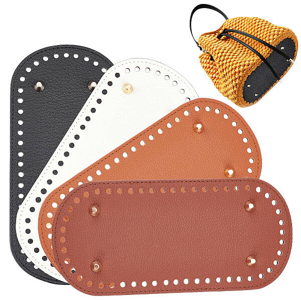 4Pcs 4 Colors Litchi Grain PU Leather Bag Bottoms