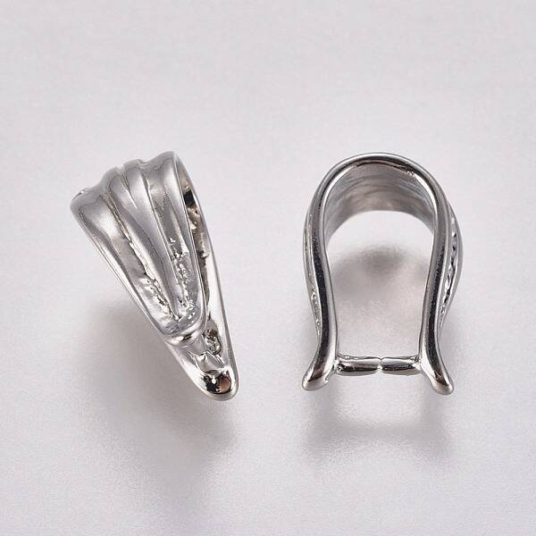 Platinum Plated Brass Ice Pick Pinch Bails