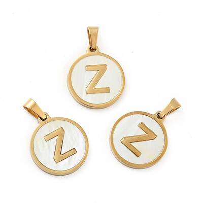 PVD Vacuum Plating 304 Stainless Steel with White Shell Pendants