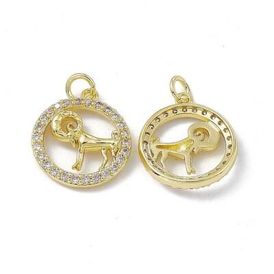 Real 18K Gold Plated Brass Micro Pave Clear Cubic Zirconia Pendants
