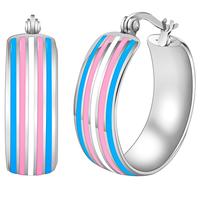 LGBT Pride Earrings Stainless Steel Rainbow Hoop for Women Gay Lesbian Transgender Nonbinary Pansexual Bisexual LGBTQ