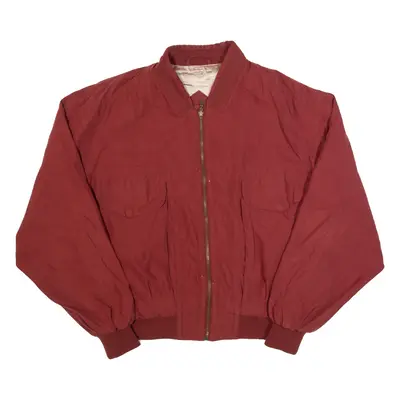 LIBERTY Mens Bomber Jacket Maroon 90s S