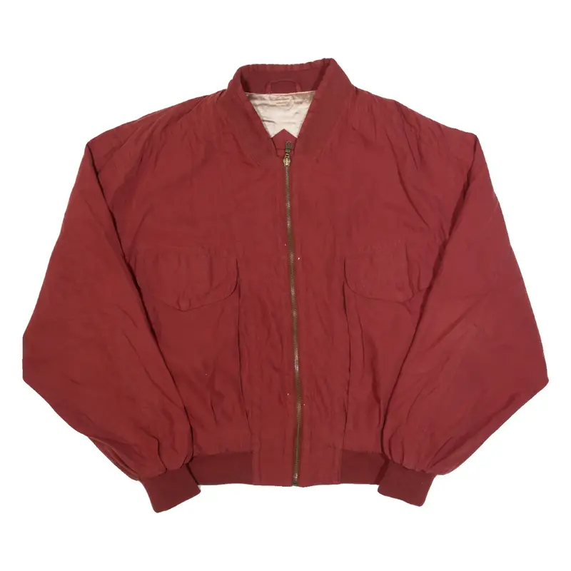 LIBERTY Mens Bomber Jacket Maroon 90s S