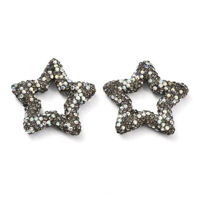 Star Shape Polymer Clay Rhinestone Beads