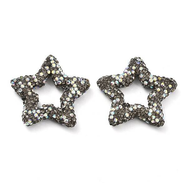 Star Shape Polymer Clay Rhinestone Beads