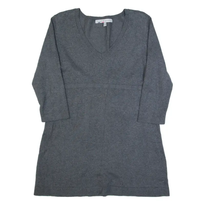 CREW CLOTHING Womens Day Dress Grey Knit Long Sleeve Short UK 10