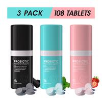 Toothpaste Tablets - MISSICEY | Fluoride-Free, Natural Oral Care with Activated Charcoal, Probiotics & Pearl Powder for White...