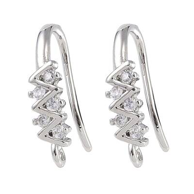 Brass Micro Pave Cubic Zirconia Earring Hooks