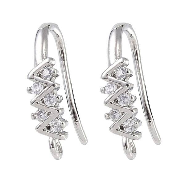 Brass Micro Pave Cubic Zirconia Earring Hooks