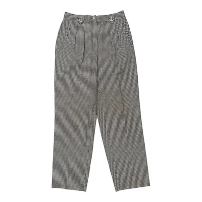 Les Copains Checked Trousers - 29W UK 12 Navy Wool