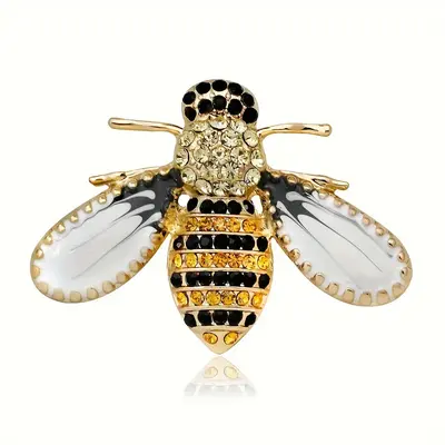 Elegant Rhinestone Enamel Bee Brooch – Cute Animal Brooch Pin For Women – Party And Everyday Accessory, Middle Eastern Se...