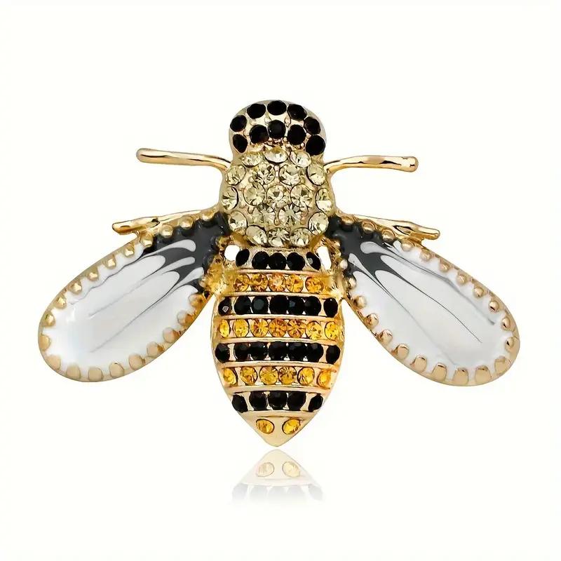 Elegant Rhinestone Enamel Bee Brooch – Cute Animal Brooch Pin For Women – Party And Everyday Accessory, Middle Eastern Se...