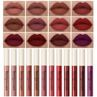 12 count Matte Liquid Lipstick Set for Girls & Women, 24 Hours Long Lasting  Nude & Dark Red Lip Gloss Makeup  Kits,  Non-Sti...