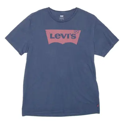 LEVI'S Mens T-Shirt Blue Crew Neck M