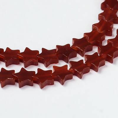 Natural Carnelian Star Bead Strands