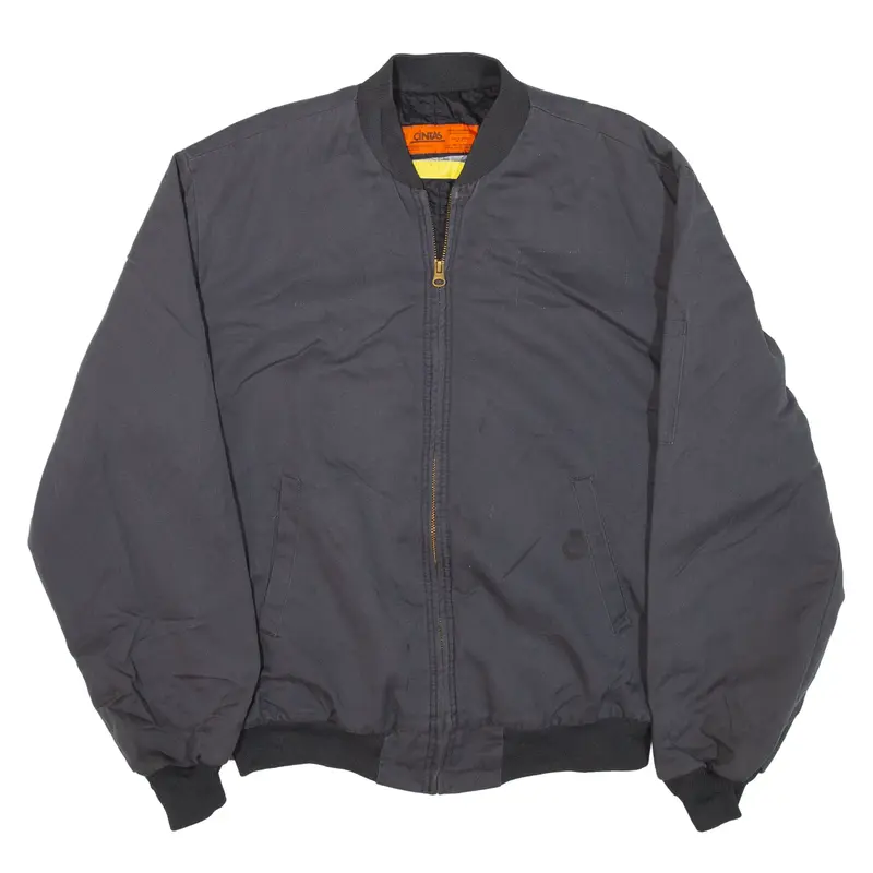 CINTAS Quilted Lined Workwear Bomber Jacket Grey Mens M