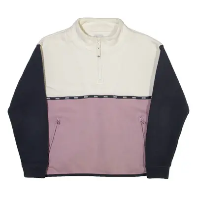 DIESEL Mens Sweatshirt Purple 1/4 Zip XS