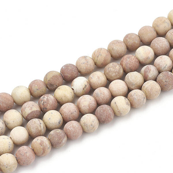 Natural Wood Lace Stone Beads Strands