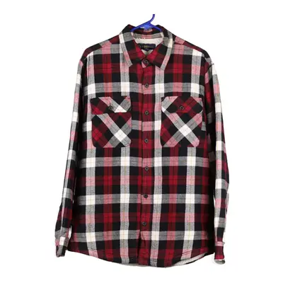 Club Monaco Checked Overshirt - Medium Red Cotton