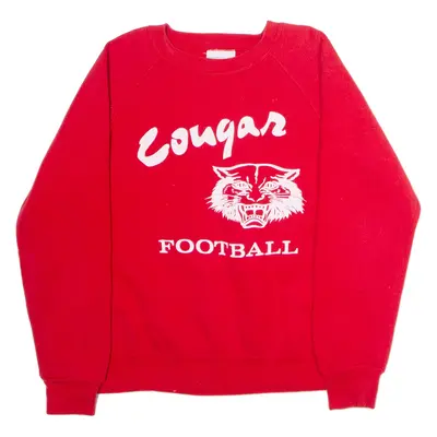 BASSETT AND WALKER Cougar Football Mens Sweatshirt Red Crew Neck 90s L
