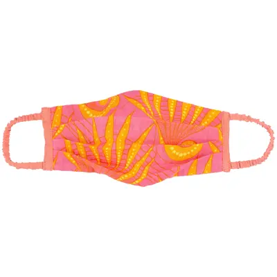 Children's Pleated Face Mask & Carrying Bag - Green