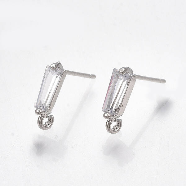 Brass Cubic Zirconia Stud Earring Findings