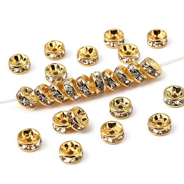 Brass Rhinestone Spacer Beads