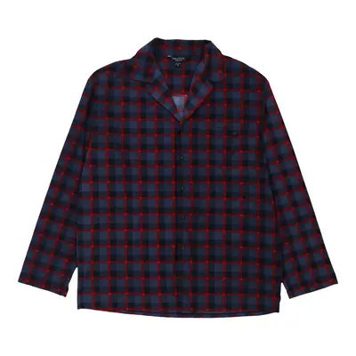 Pyjama Top Nautica Checked Flannel Shirt - Medium Navy Cotton