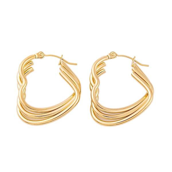 Ion Plating(IP) 304 Stainless Steel Hoop Earrings for Women