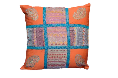 Embroidered Recycled Vintage Pillow Case | Style: Style 2