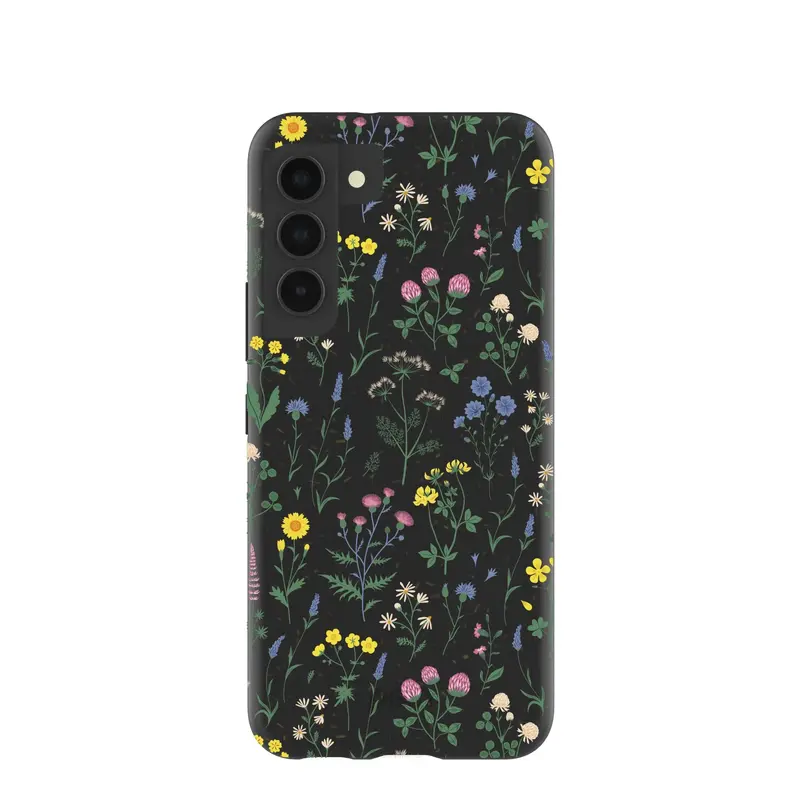 Black Shadow Blooms Samsung Galaxy S22 Case