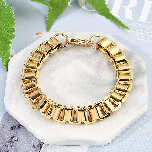 304 Stainless Steel Box Chain Bracelets for Women Men