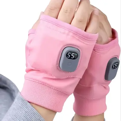 USB Rechargeable Heated Gloves, Unisex Touch Screen Half-finger Design Gloves, Essential for Winter Cycling, Skiing & Outdoor...