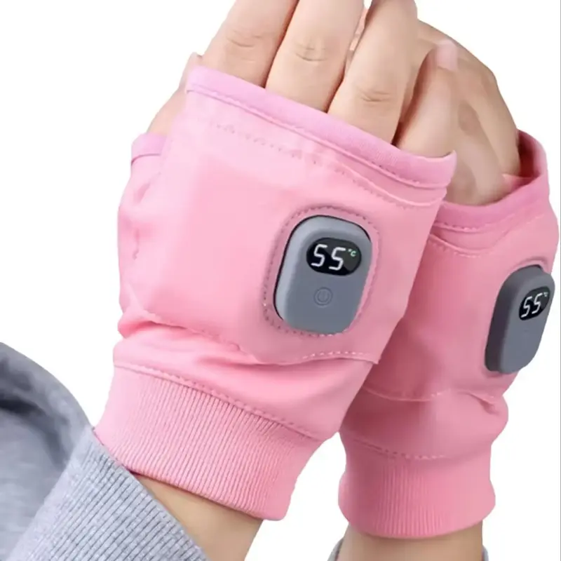 USB Rechargeable Heated Gloves, Unisex Touch Screen Half-finger Design Gloves, Essential for Winter Cycling, Skiing & Outdoor...