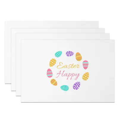 Aperturee Colorful Egg Ring Happy Easter Set Of 4 Placemats, 14x12 Inch, 15.8 USD, NYJY00426-S, placemats