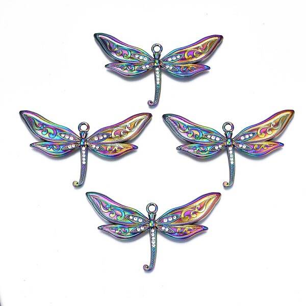 Rack Plating Rainbow Color Alloy Big Pendants