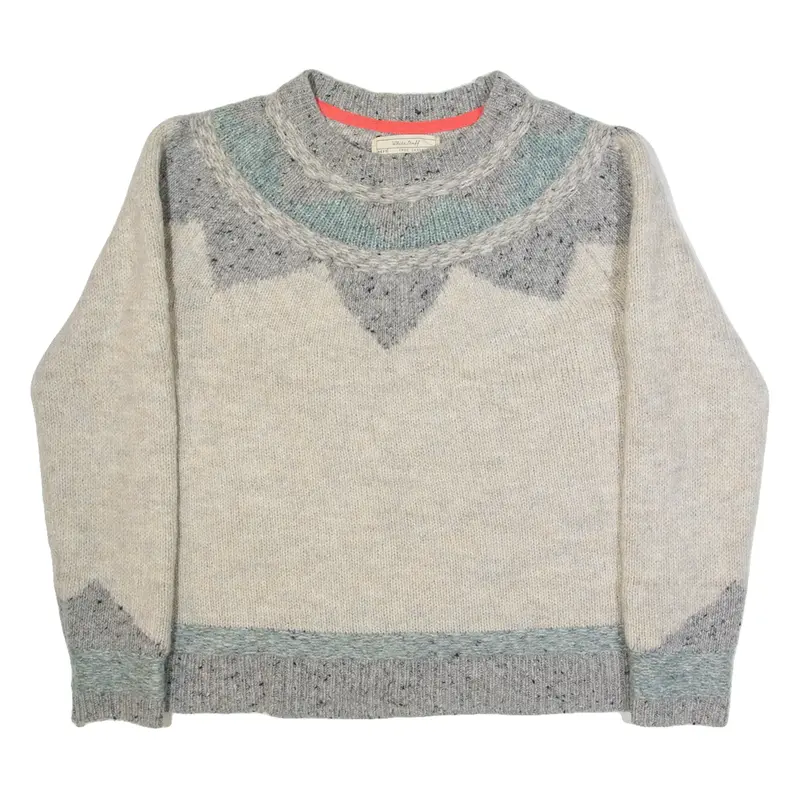 WHITE STUFF Womens Icelandic Jumper Grey Tight Knit Wool UK 12
