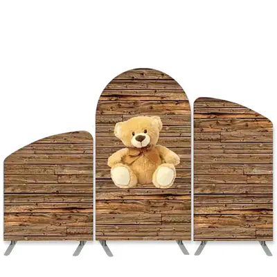 Aperturee Teddy Bear Wooden Arch Backdrop Kit For Birthday | Custom Chiara Arched Covers | Chiara Arch Backdrop Diy | Circle ...