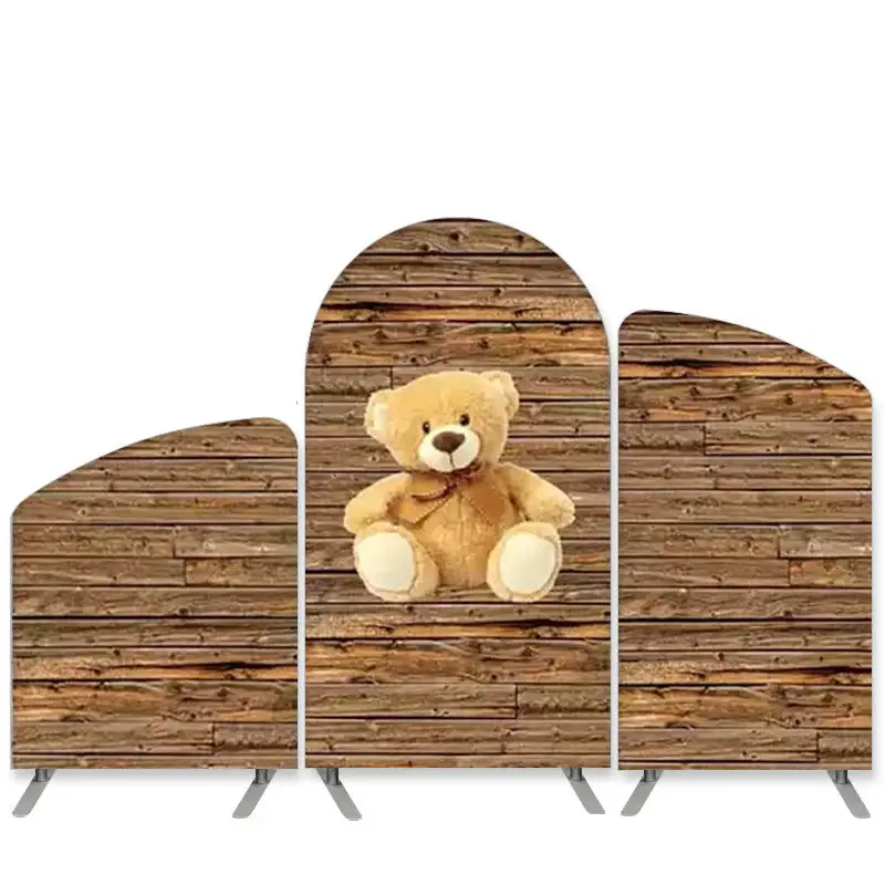 Aperturee Teddy Bear Wooden Arch Backdrop Kit For Birthday | Custom Chiara Arched Covers | Chiara Arch Backdrop Diy | Circle ...