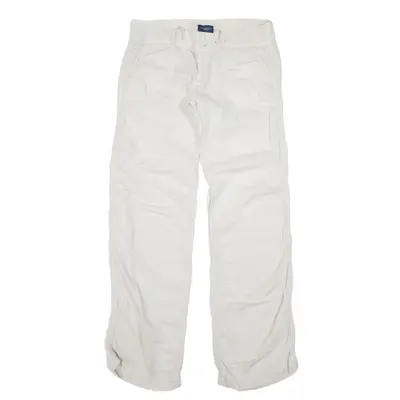 AMERICAN EAGLE Trousers White Relaxed Straight Womens W28 L29