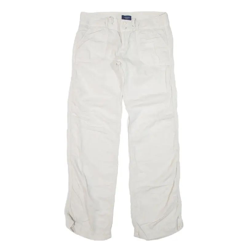 AMERICAN EAGLE Trousers White Relaxed Straight Womens W28 L29
