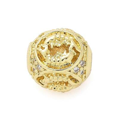 Brass Micro Pave Cubic Zirconia Beads