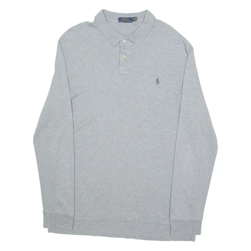 POLO RALPH LAUREN Mens Polo Shirt Grey Long Sleeve XL