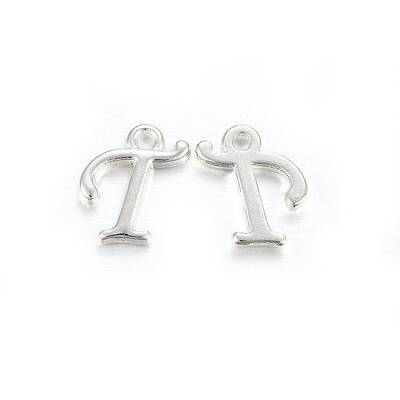 Silver Color Plated Alloy Letter Pendants