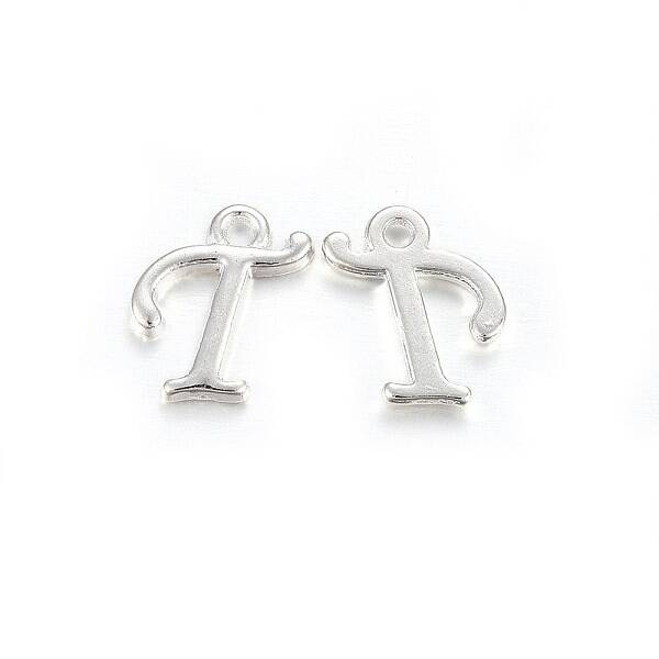 Silver Color Plated Alloy Letter Pendants